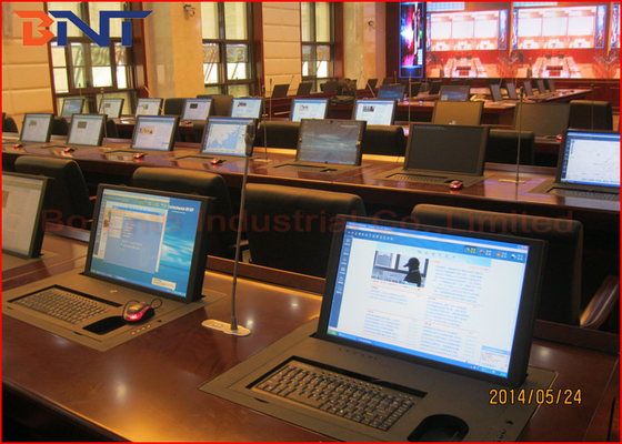 Ручной вращая монитор компьютера таблицы встречи поднимает серебряный цвет с 17&quot; экран