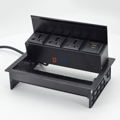 Universal Flip Up Power Socket Cover Desktop Socket with USB-S data port /Tabletop Brush Flip Connectivity Box (Универсальная розетка для подключения с помощью щетки)