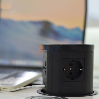 Кухня Скрытые пневматические всплывающие розетки с USB-портом и беспроводным зарядным устройством мощностью 15 Вт для офисного стола