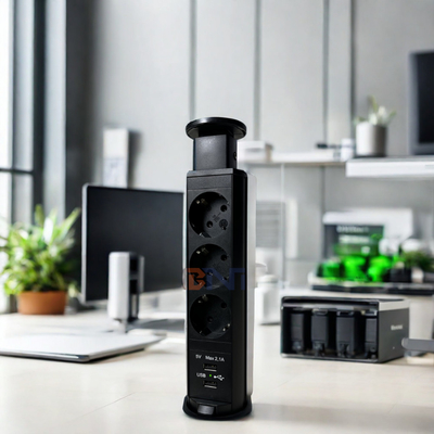 Круглый круг Скрытый кухонный выключатель с разъемами USB и розетками для столовой столешницы
