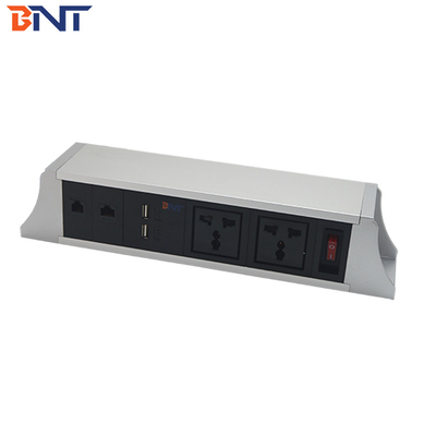 OEM/ODM BNT Power Socket Aluminum Alloy Hanging Under Table with UK US EU AU SA Plug Standards 10A/13A/16A Номинальный ток