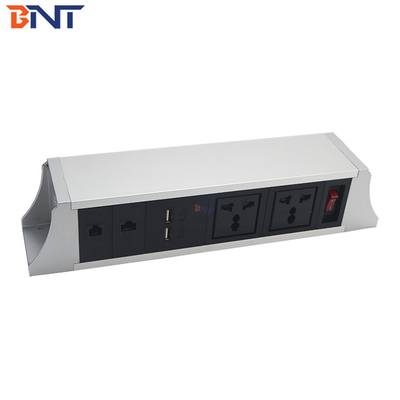 OEM/ODM BNT Power Socket Aluminum Alloy Hanging Under Table with UK US EU AU SA Plug Standards 10A/13A/16A Номинальный ток