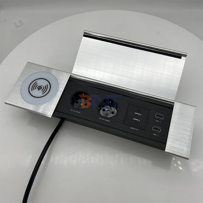 Многофункциональный розетка с USB и скользящей крышкой - идеально подходит для офисных столов и рабочих станций