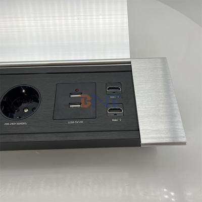 Многофункциональный розетка с USB и скользящей крышкой - идеально подходит для офисных столов и рабочих станций