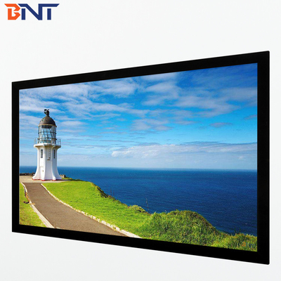 Bnt250 дюймовый матовый белый ткань быстро складывающийся проекторный экран с квадратной алюминиевой металлической складной рамой