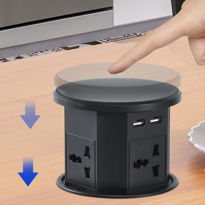 OEM/ODM Smart Pop-Up Power Outlet Алюминиевый столовой розетка с 4 выходами AC & 2 портами USB Стандарт IP44 для зарядки