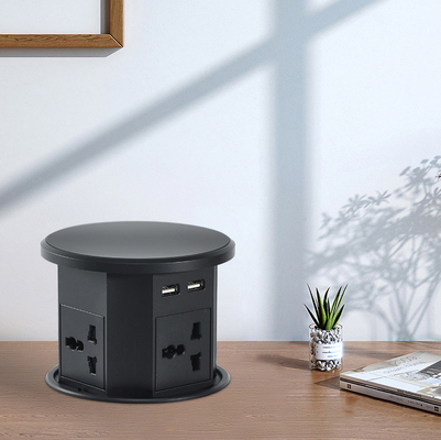 OEM/ODM Smart Pop-Up Power Outlet Алюминиевый столовой розетка с 4 выходами AC & 2 портами USB Стандарт IP44 для зарядки