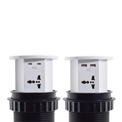 OEM/ODM Smart Pop-Up Power Outlet Алюминиевый столовой розетка с 4 выходами AC & 2 портами USB Стандарт IP44 для зарядки