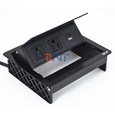Фабрика UsDesktop Стол Flip Cover 20W USB-контакт Скрытый рабочий стол питание Grommet щетка
