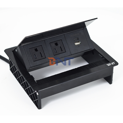 Фабрика UsDesktop Стол Flip Cover 20W USB-контакт Скрытый рабочий стол питание Grommet щетка