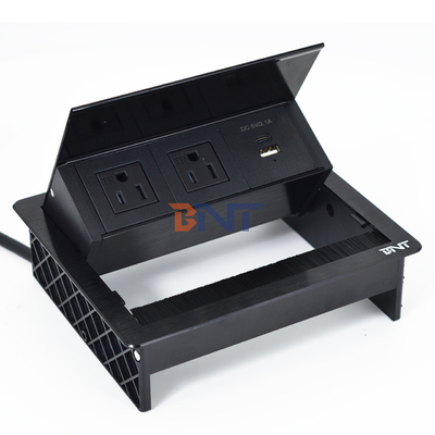 Фабрика UsDesktop Стол Flip Cover 20W USB-контакт Скрытый рабочий стол питание Grommet щетка
