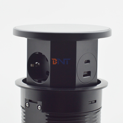 OEM/ODM Smart Pop-Up Power Outlet Алюминиевый столовый розетка с 3 выходами AC & 2 портами USB Стандарт IP44 для зарядки