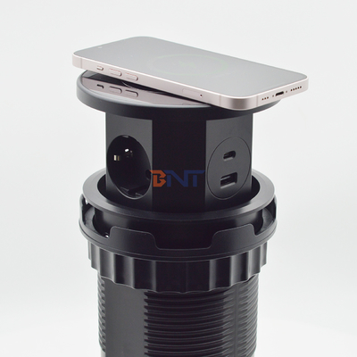 OEM/ODM Smart Pop-Up Power Outlet Алюминиевый столовый розетка с 3 выходами AC & 2 портами USB Стандарт IP44 для зарядки