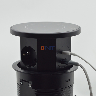 OEM/ODM Smart Pop-Up Power Outlet Алюминиевый столовый розетка с 3 выходами AC & 2 портами USB Стандарт IP44 для зарядки
