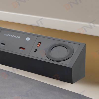 Многофункциональные 2 розетки переменного тока двойной USB A + C Великобритания 65 Вт PD быстрая зарядка настольный зажим розетка