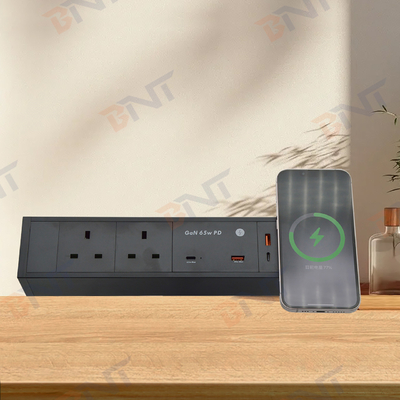Многофункциональные 2 розетки переменного тока двойной USB A + C Великобритания 65 Вт PD быстрая зарядка настольный зажим розетка