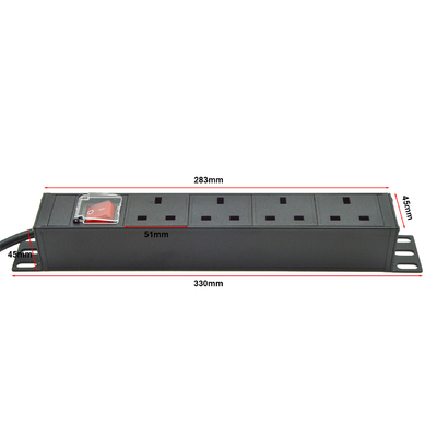 PDU 4-портные розетки SPD защитник от перенапряжения Расширение розетки 3250W с переключателем включения/выключения и кабелем питания
