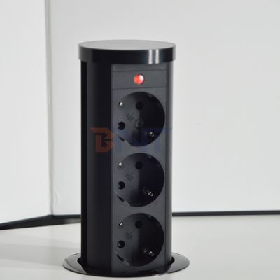 Пневматическая розетка питания типа ЕС с вставкой 3 выхода IP44 Стандартная подъемная розетка из алюминиевого сплава для использования в скрытой кухне