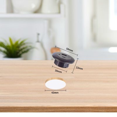 Пластиковая врезная настольная розетка с портами зарядки USB A+C