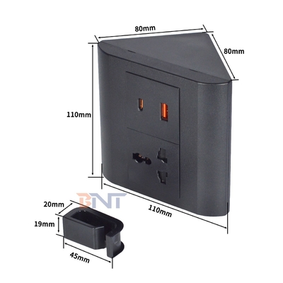 Универсальная розетка для офиса и дома, 1 выход, настольная розетка с USB A+C, IP44, для нескольких устройств
