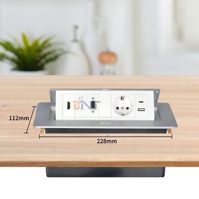 Алюминиевый сплав Pop-up Tabletop Power Socket EU Power Socket с модульной конфигурацией