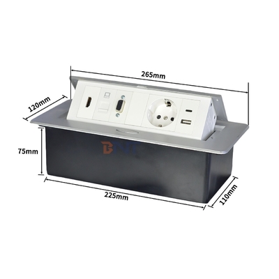 Алюминиевый сплав Pop-up Tabletop Power Socket EU Power Socket с модульной конфигурацией
