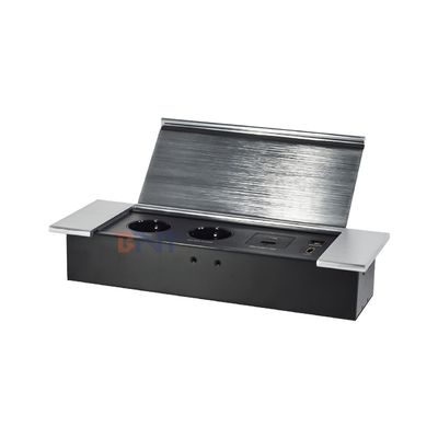 Hiddden Flip дизайн настольный разъем питания с двумя EUAC розетками USB A + C HDMI сеть