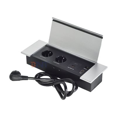 Hiddden Flip дизайн настольный разъем питания с двумя EUAC розетками USB A + C HDMI сеть