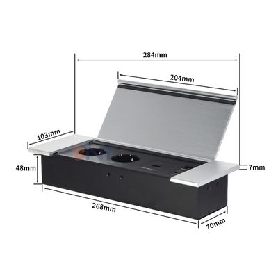 Hiddden Flip дизайн настольный разъем питания с двумя EUAC розетками USB A + C HDMI сеть