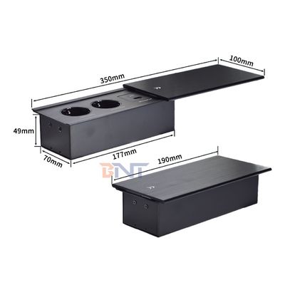 Выдвижная настольная электрическая розетка Euro с 2 розетками переменного тока USB A+C IP44, номинальный ток 16 А, для офиса, стандарт вилки ЕС