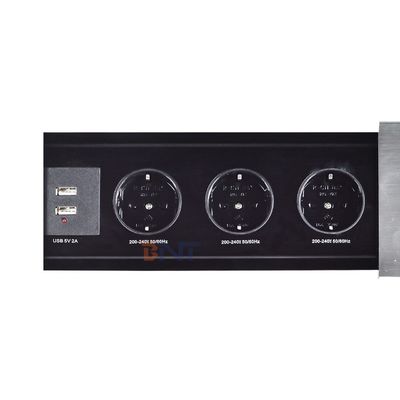 Euro Tabletop Electric Power Socket Slip-Open Design с тремя розетками 16A с регулируемым стандартом ЕС