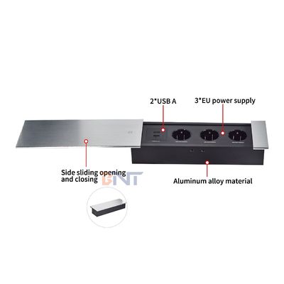 Euro Tabletop Electric Power Socket Slip-Open Design с тремя розетками 16A с регулируемым стандартом ЕС