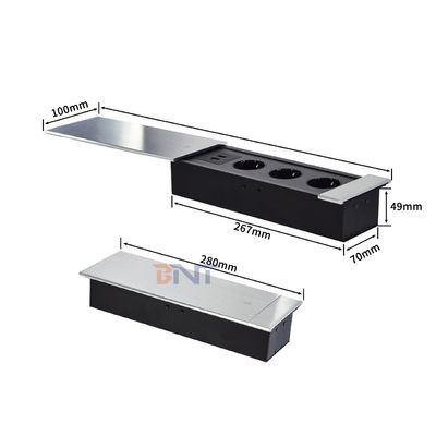 Euro Tabletop Electric Power Socket Slip-Open Design с тремя розетками 16A с регулируемым стандартом ЕС