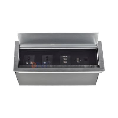 Фабричная цена Настольная щетка Настольная щетка Flip Cover розетка с 2*Универсальным питанием, 2*USB A, 1*Сеть, 1*HDMI