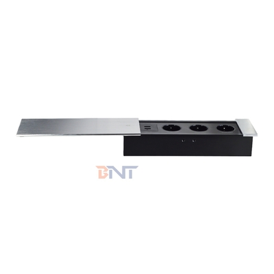 Euro Tabletop Electric Power Socket Slip-Open Design с тремя розетками 16A с регулируемым стандартом ЕС